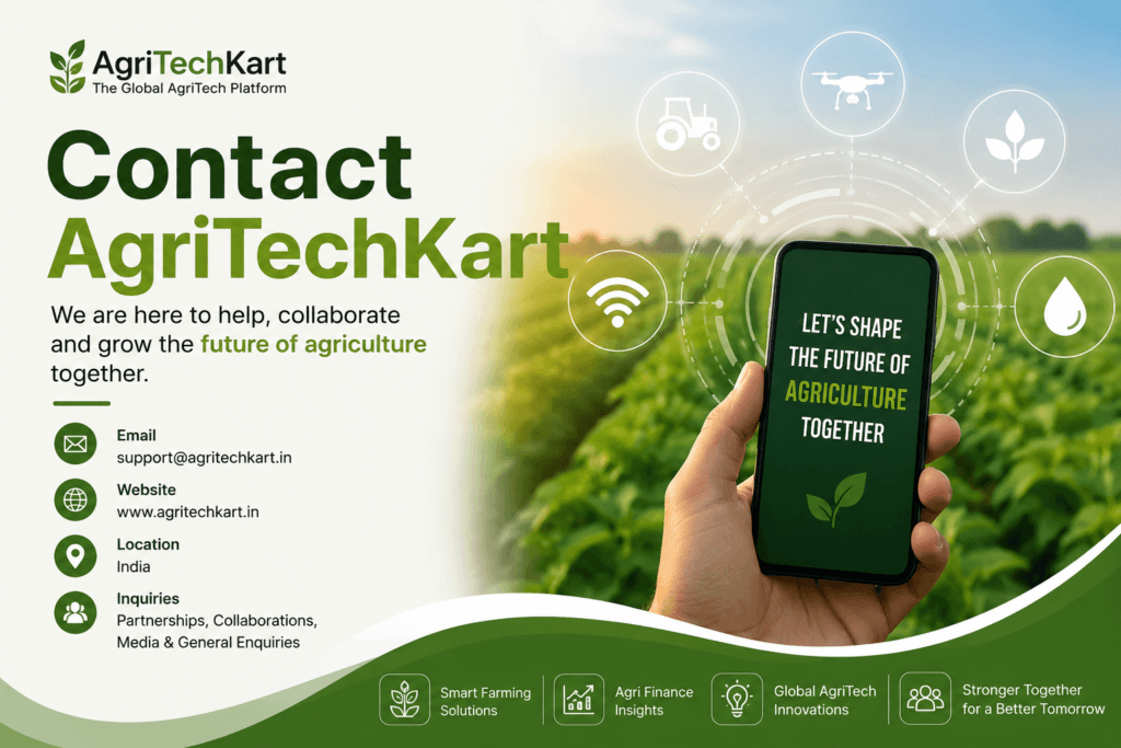 Contact AgriTechKart global AgriTech platform for smart farming, agri finance, and agricultural innovation