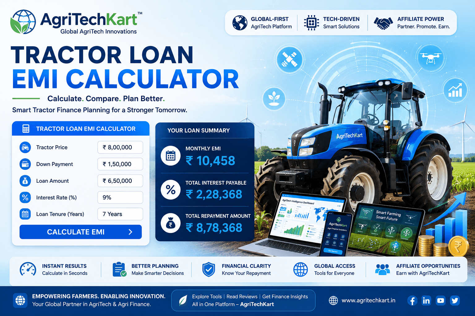 Tractor Loan EMI Calculator - AgriTechKart