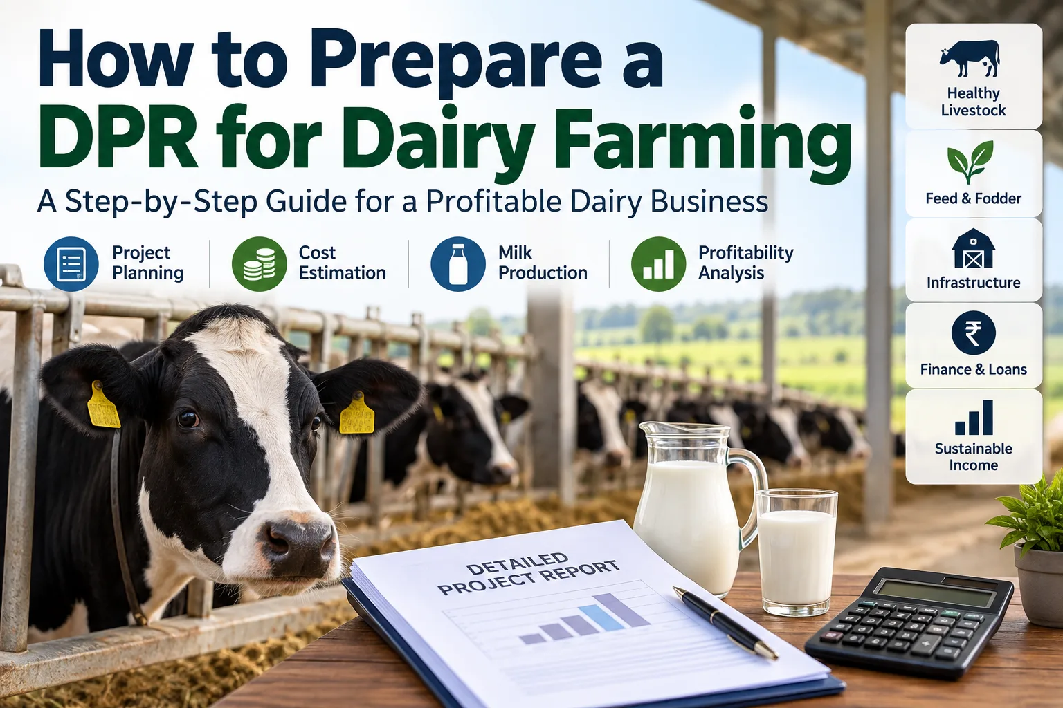 How to Prepare a DPR for Dairy Farming or Livestock Farming Business.